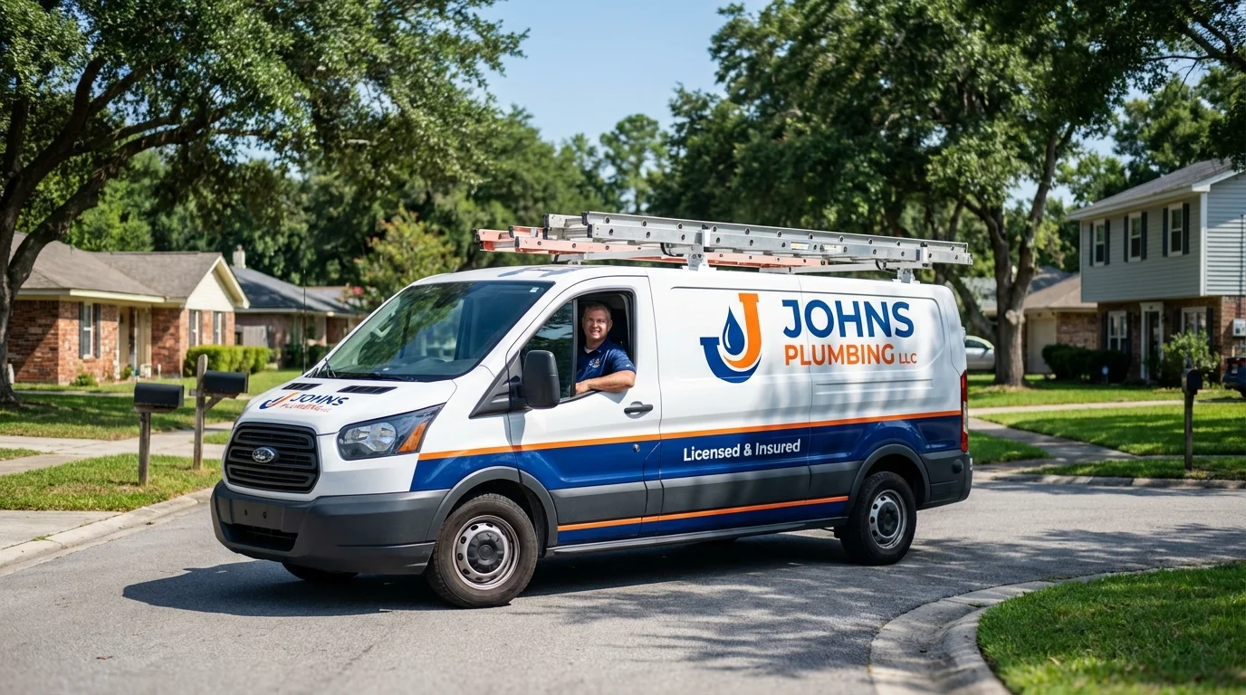 Johns Plumbing LLC service van in Sylva, NC