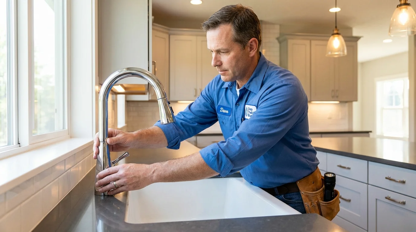 Kitchen faucet installation by Johns Plumbing LLC in Sylva